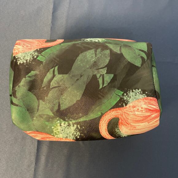 Jo&Jo Australia Make up/Accessory Bag Green/Pink/White Flamingo Clean Inside - Picture 4 of 11